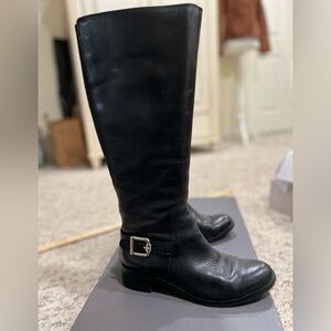 Vince Camuto tall black boots with buckle